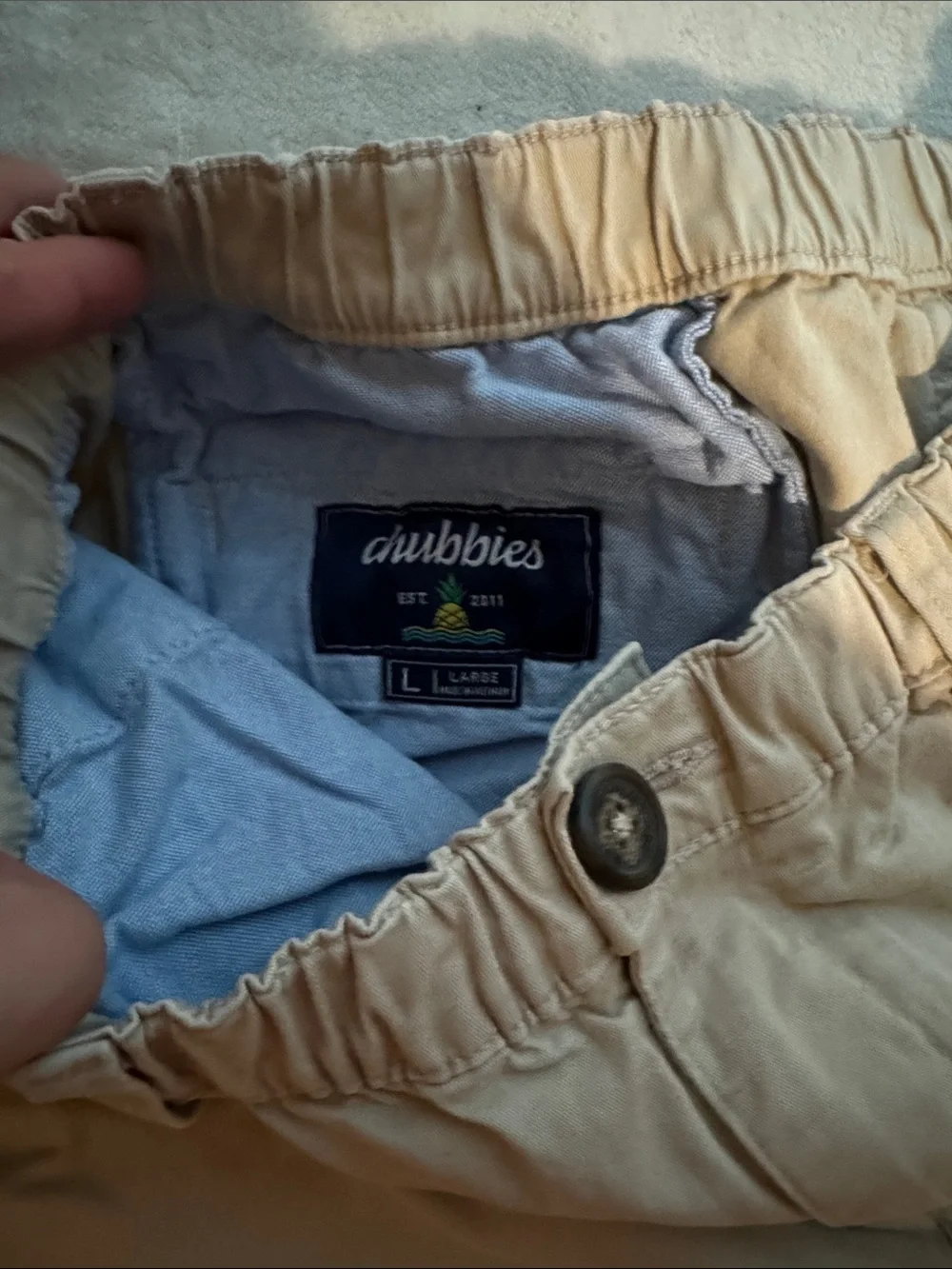 Men’s Chubbies 5 inch inseam Khaki shorts
